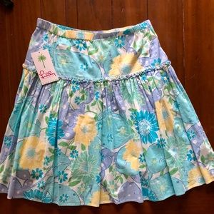 Vintage Lilly Pulitzer tiered A-line skirt in King Crab pattern. Size M EUC